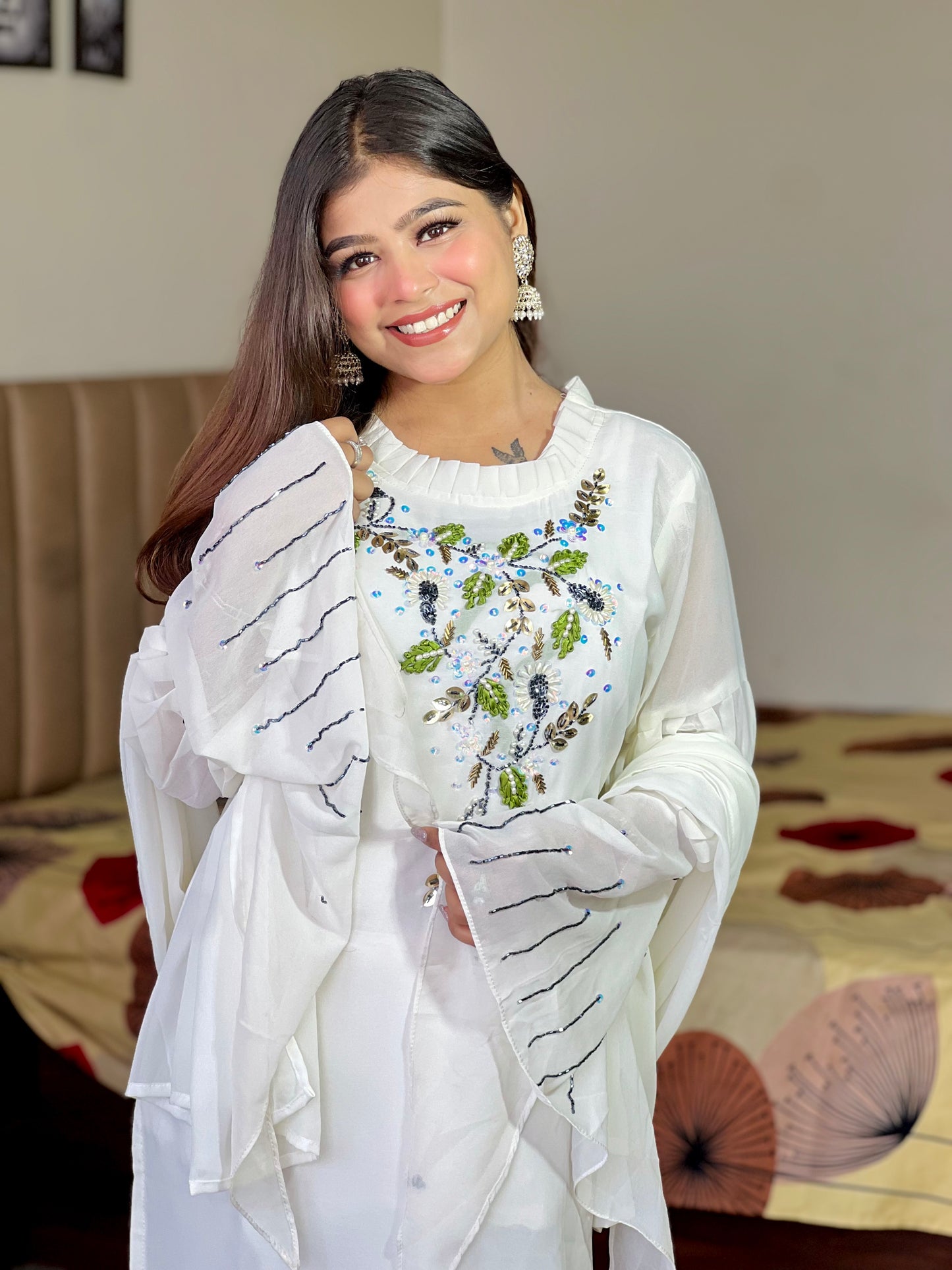 Pakistani suit with long sleeves